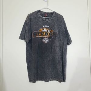 Vintage Harley Davidson Motorcycles Acid Wash Black T-shirt Sz. XL 2003 Sturgis